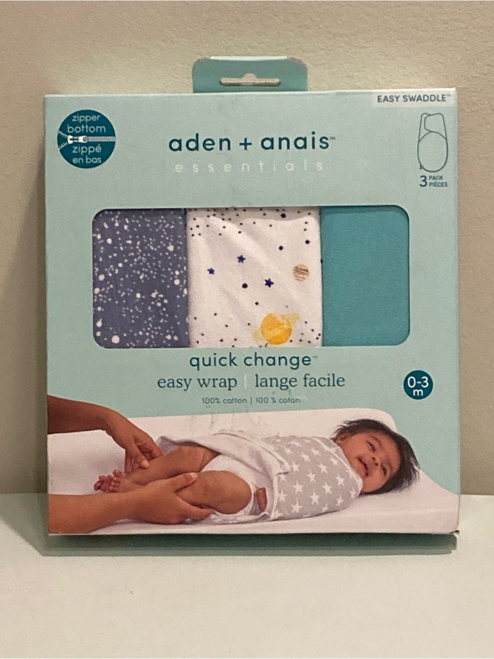 aden + anais Easy Wrap 3-Pack - Teal, White, Navy